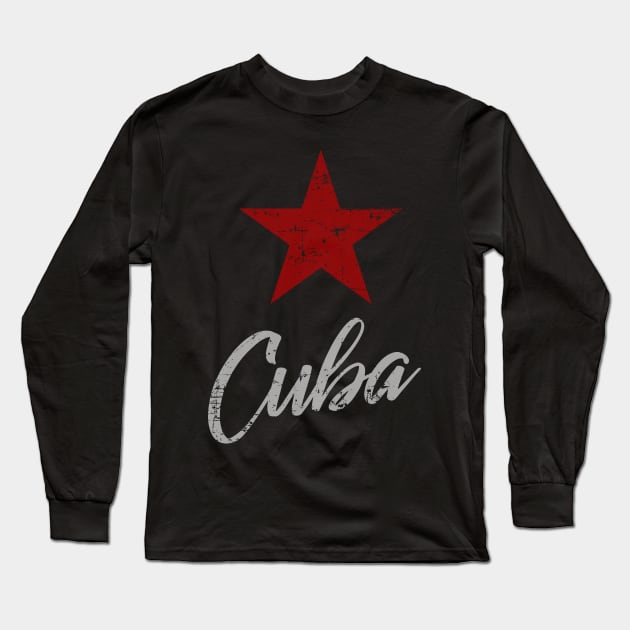 Cuba - star design - vintage Long Sleeve T-Shirt by verde